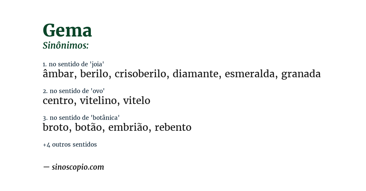 Sinônimo de gema