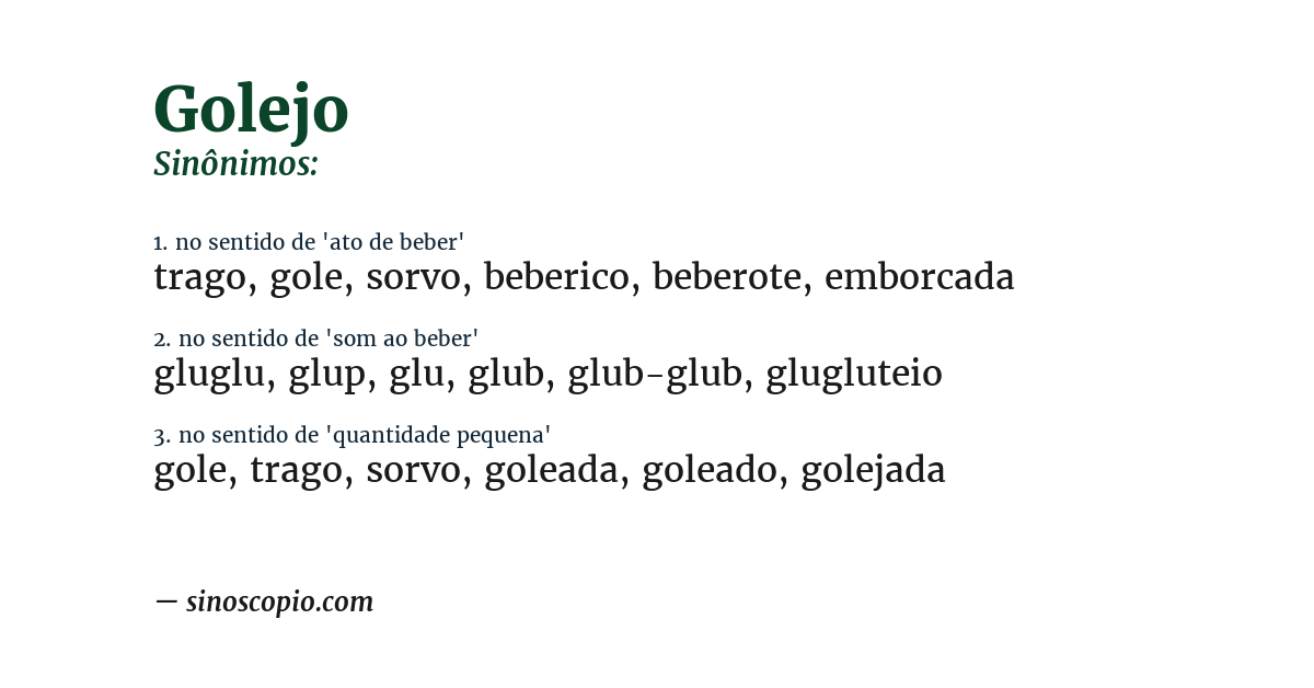 Sinônimo de golejo