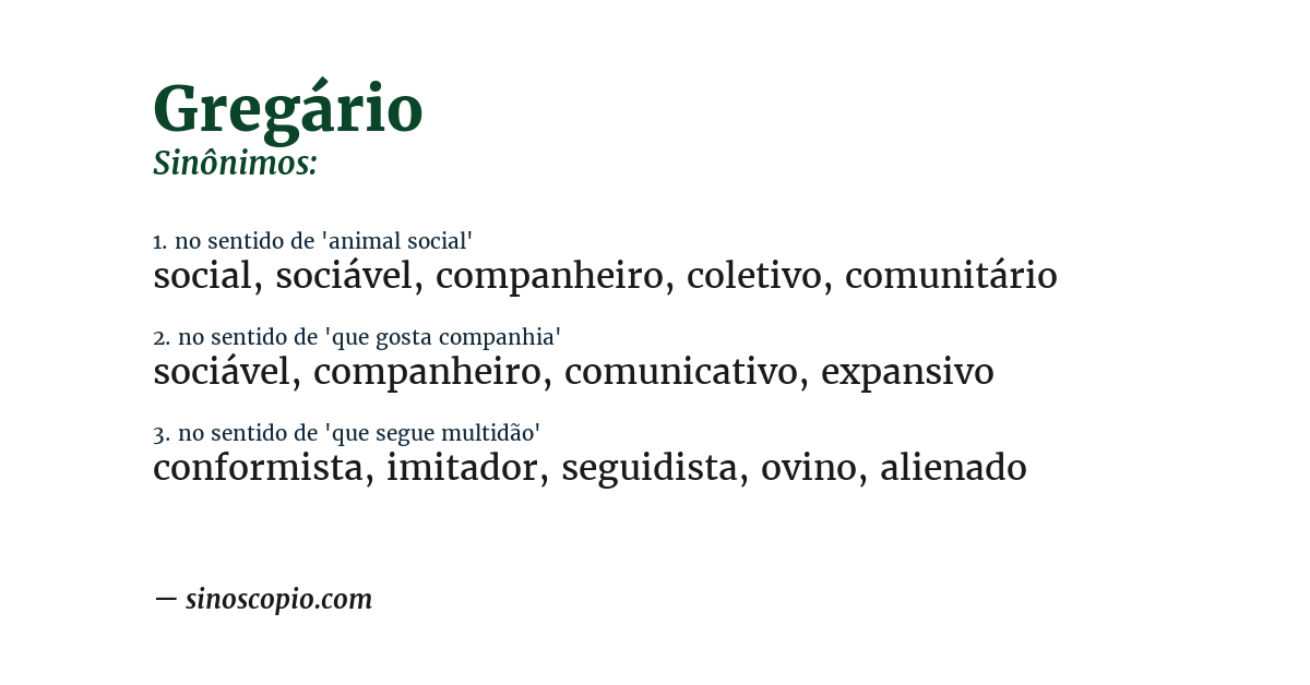 Sinônimo de gregário