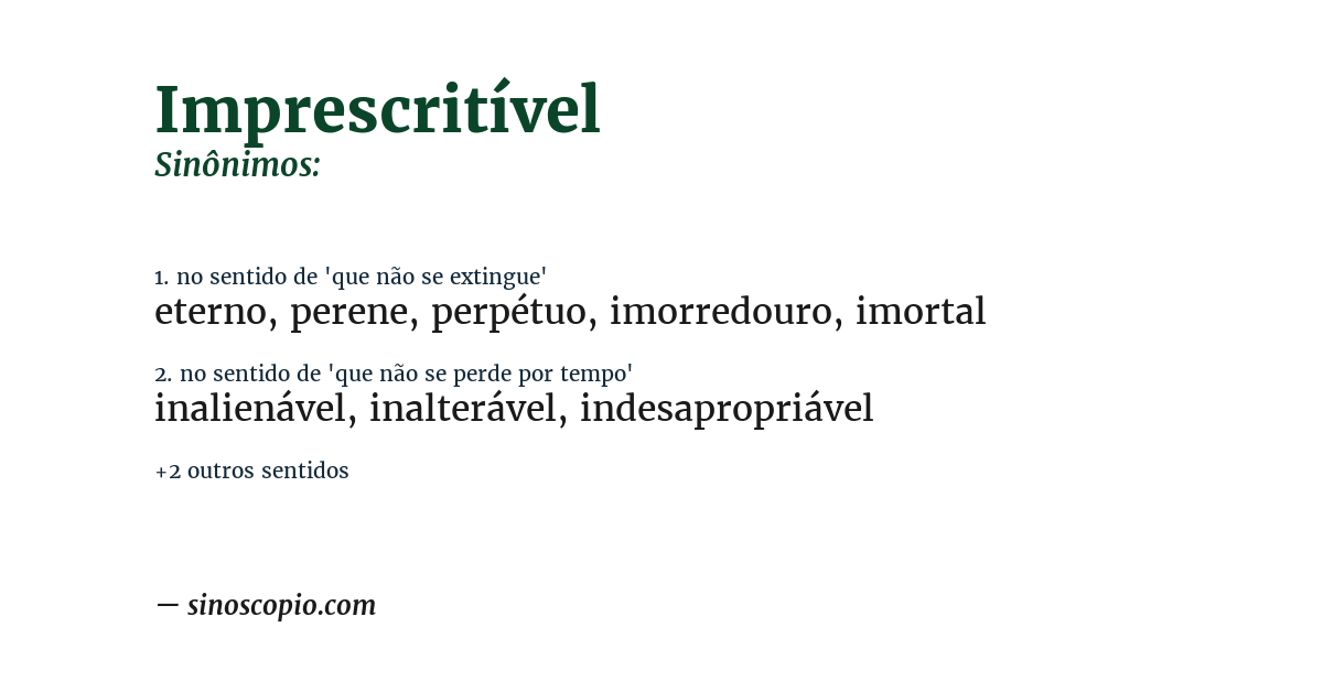 Sinônimo de imprescritível