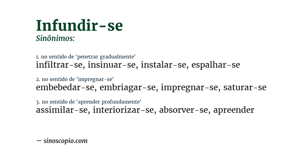 Sinônimo de infundir-se