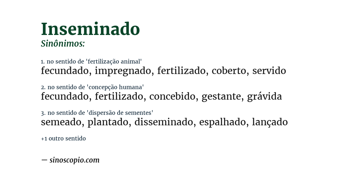 Sinônimo de inseminado