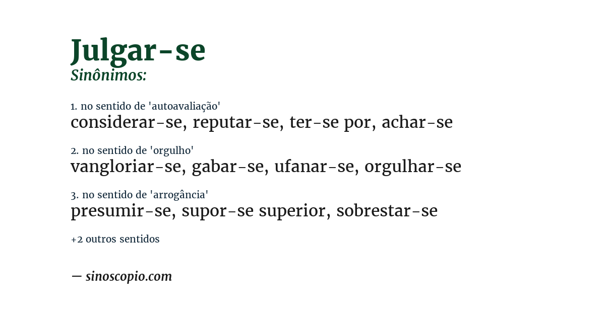 Sinônimo de julgar-se