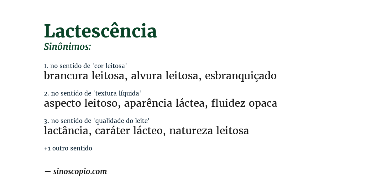 Sinônimo de lactescência