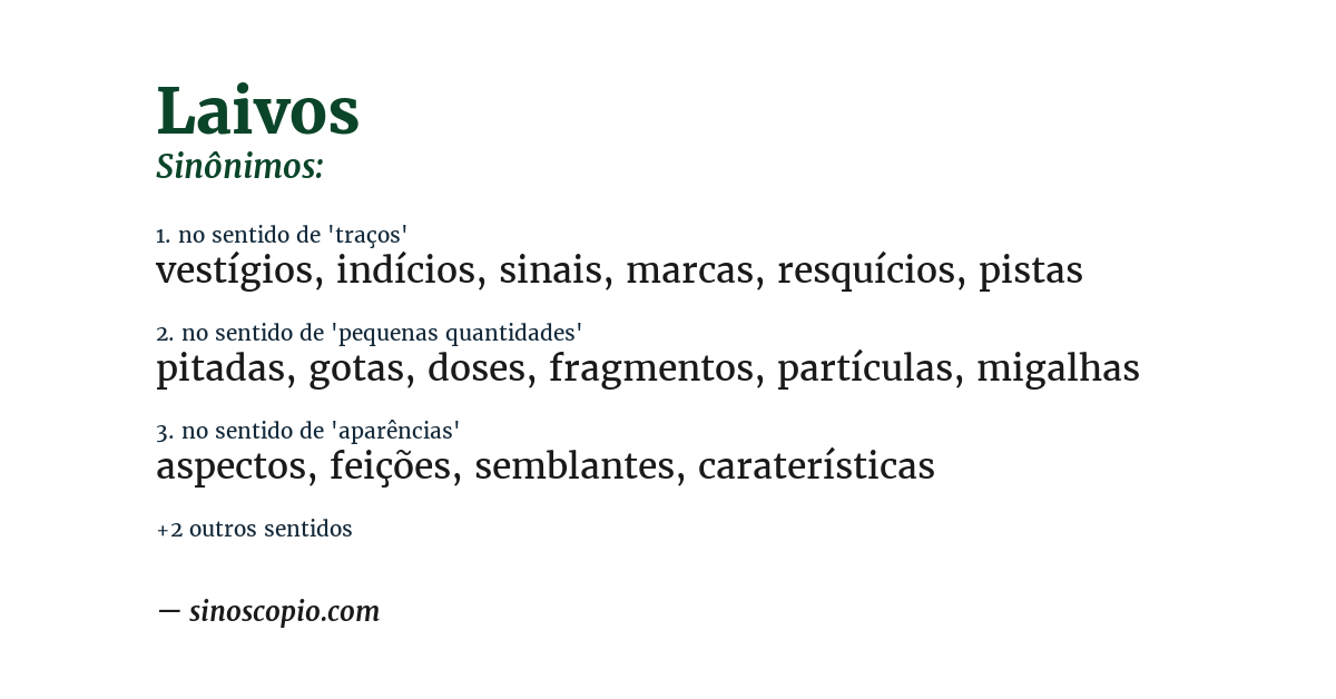 Sinônimo de laivos