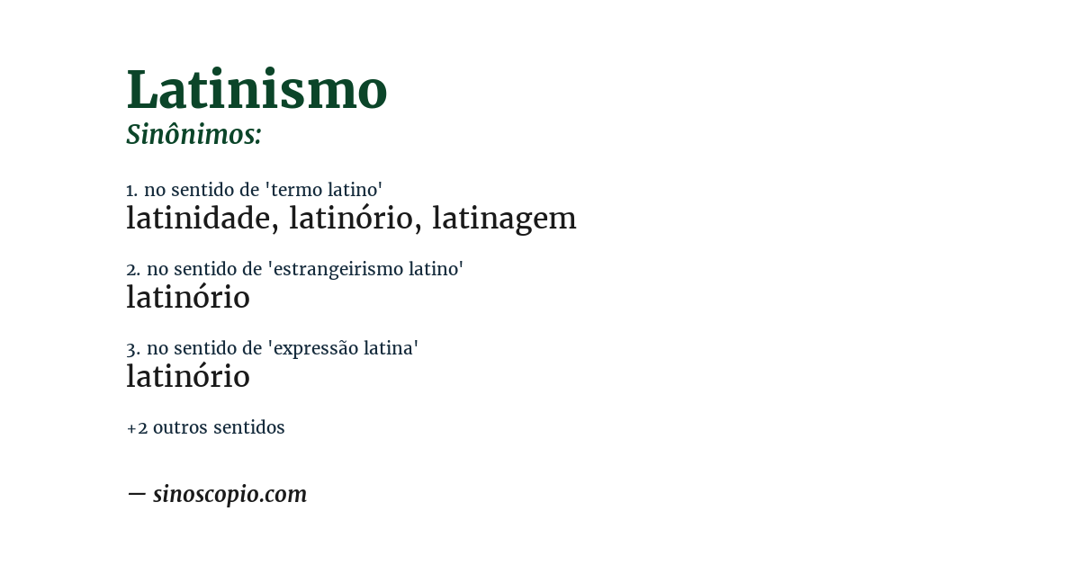 Sinônimo de latinismo