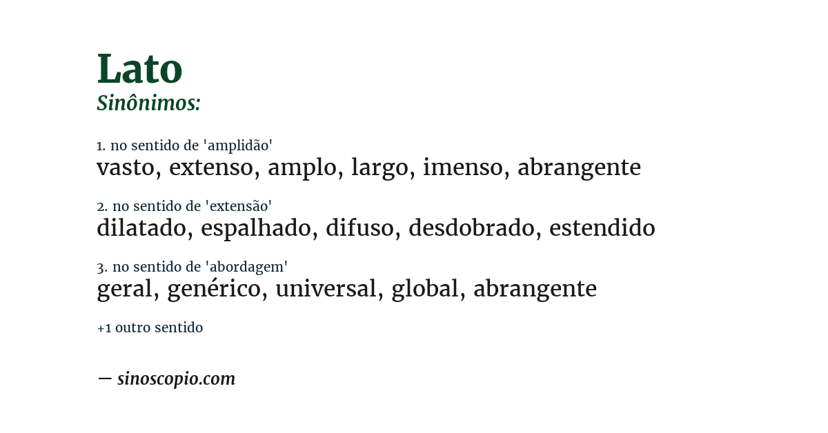 Sinônimo de lato
