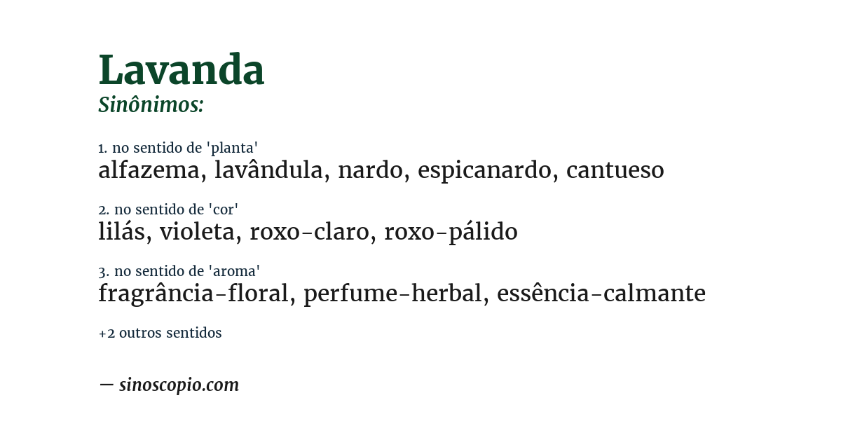 Sinônimo de lavanda