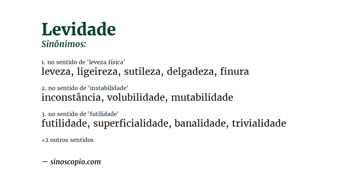 Sinônimo de levidade