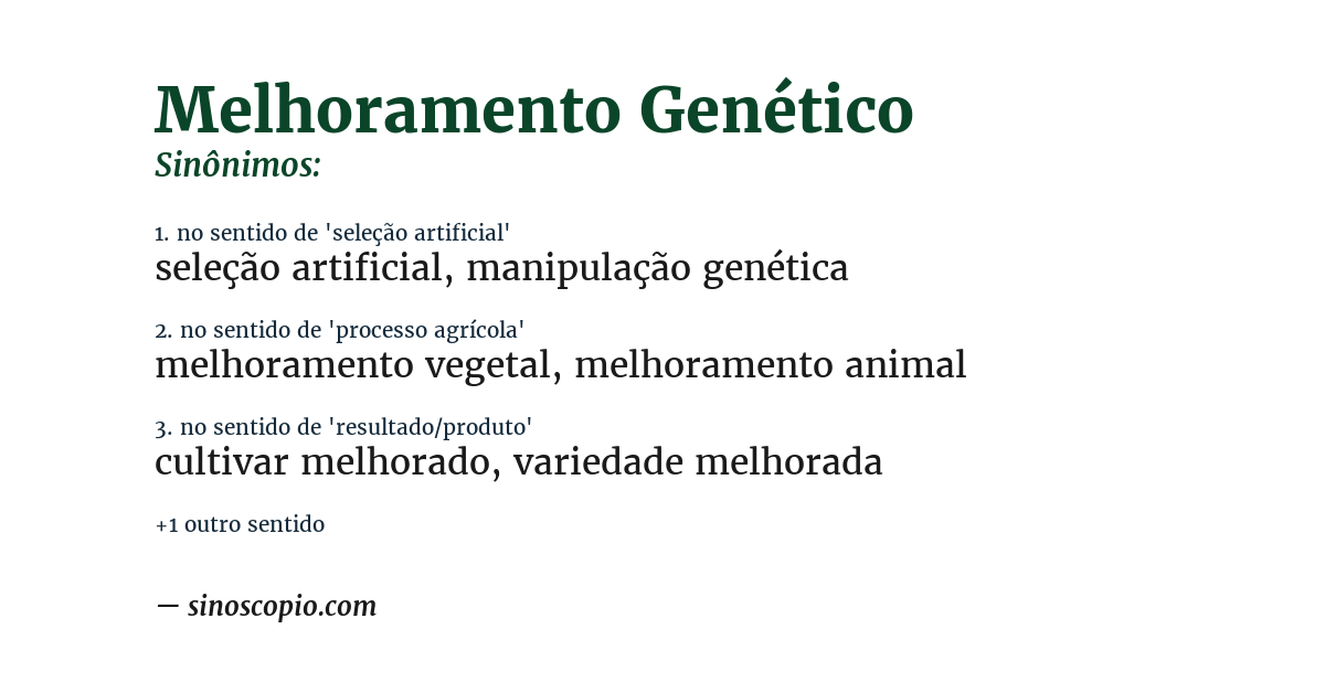 Sinônimo de melhoramento genético
