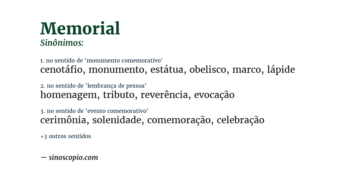 Sinônimo de memorial