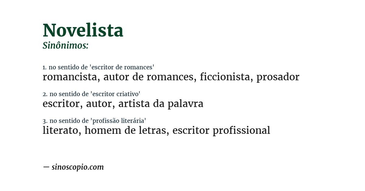 Sinônimo de novelista