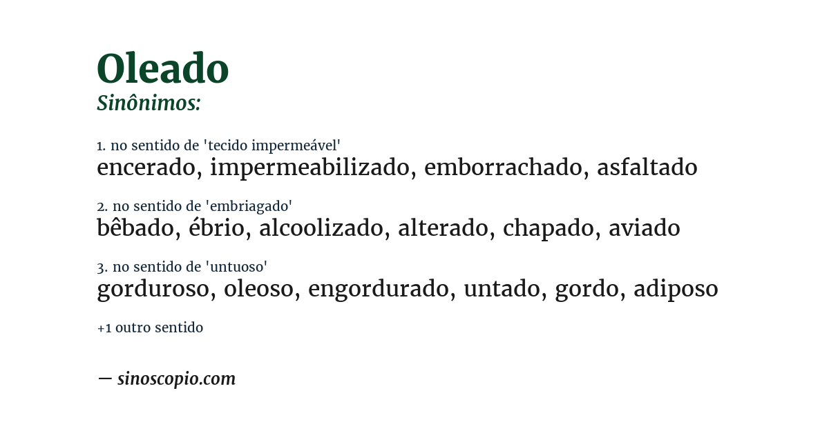 Sinônimo de oleado
