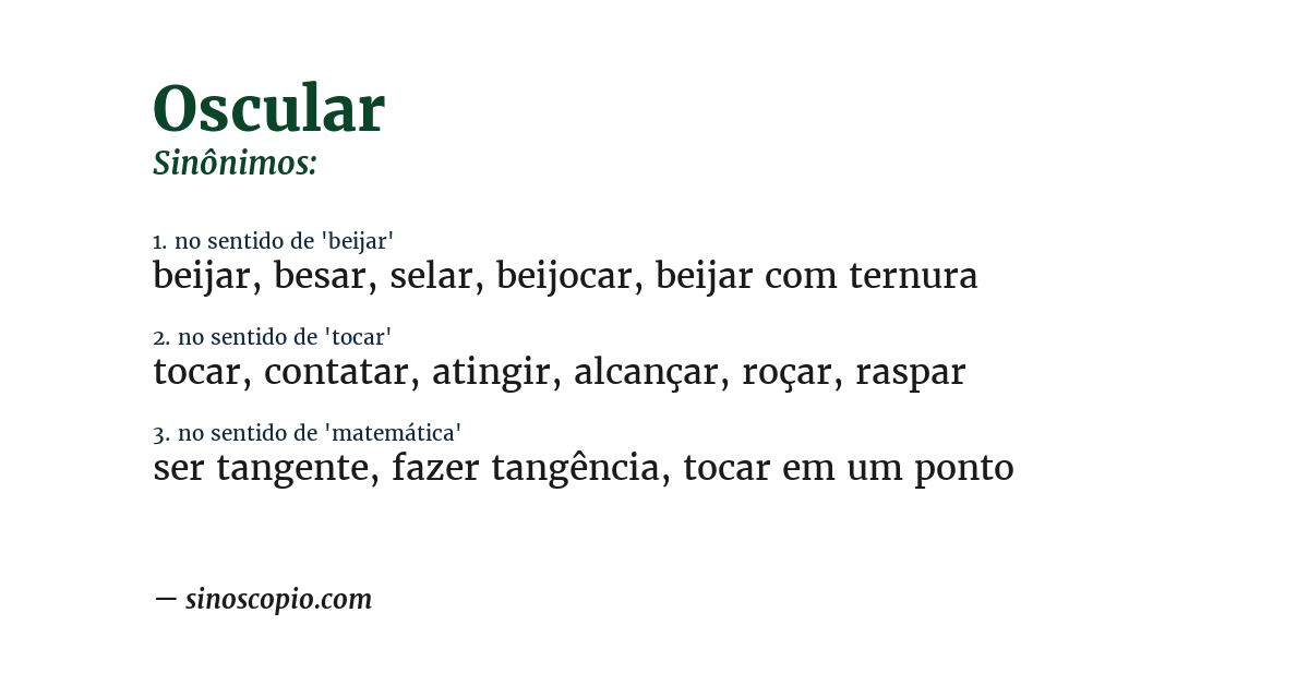 Sinônimo de oscular