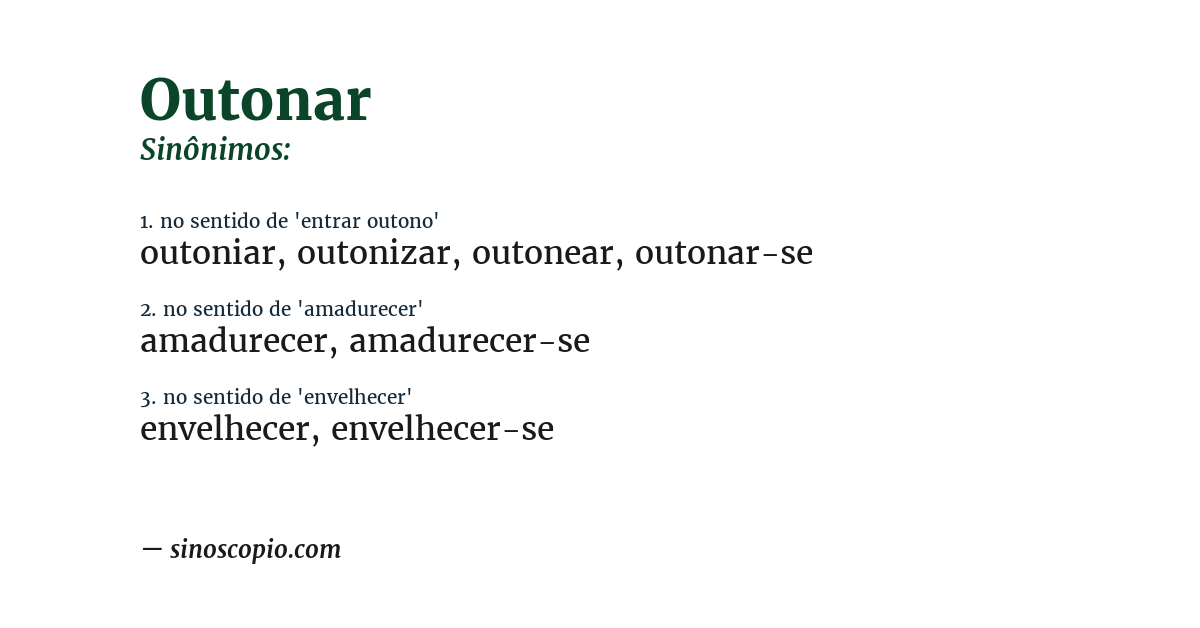 Sinônimo de outonar