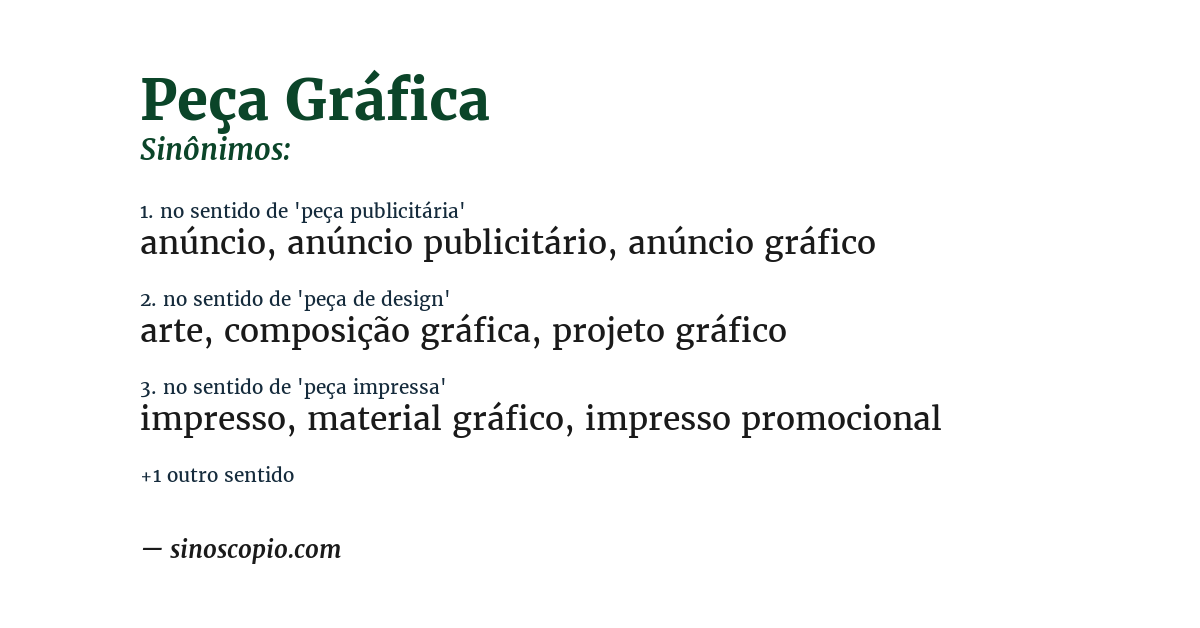 Sinônimo de peça gráfica