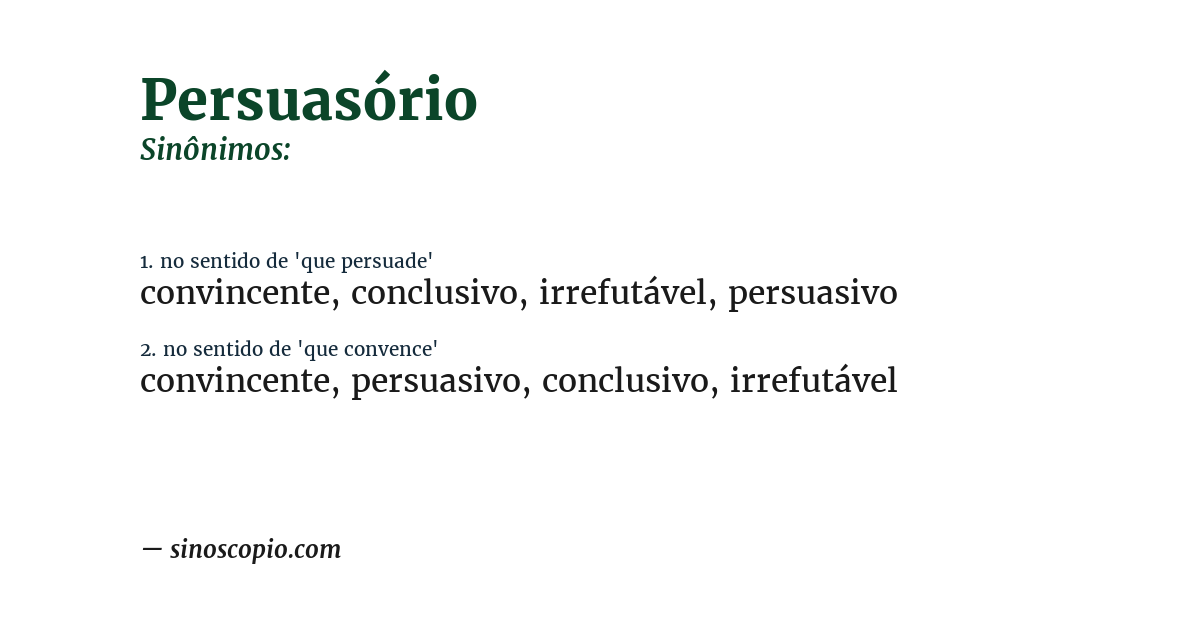 Sinônimo de persuasório
