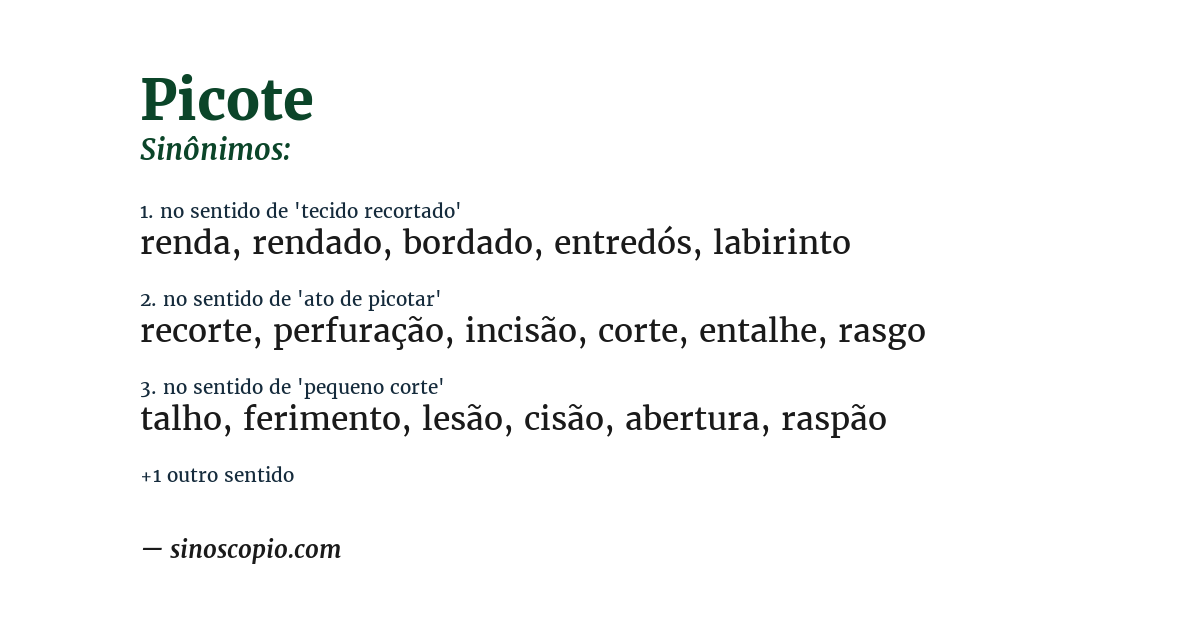 Sinônimo de picote