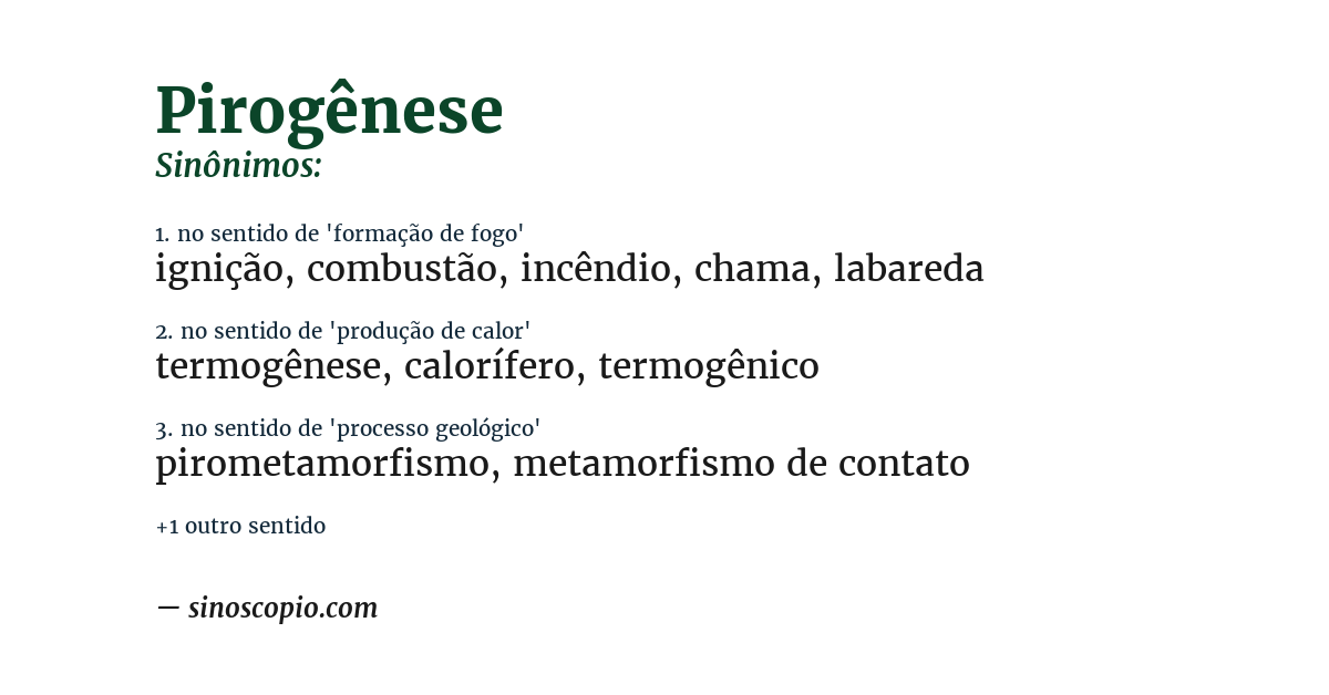 Sinônimo de pirogênese
