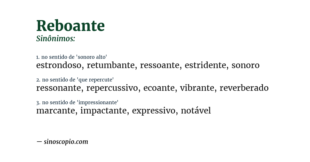 Sinônimo de reboante