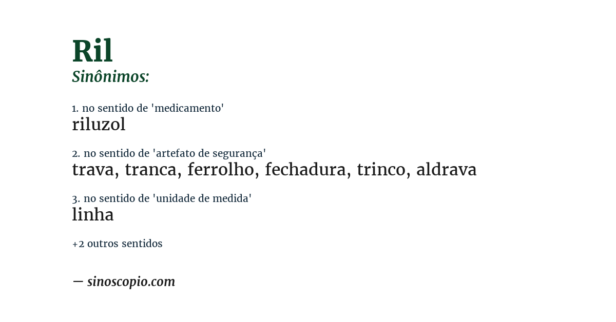 Sinônimo de ril