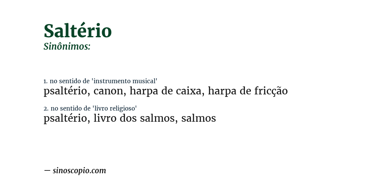 Sinônimo de saltério