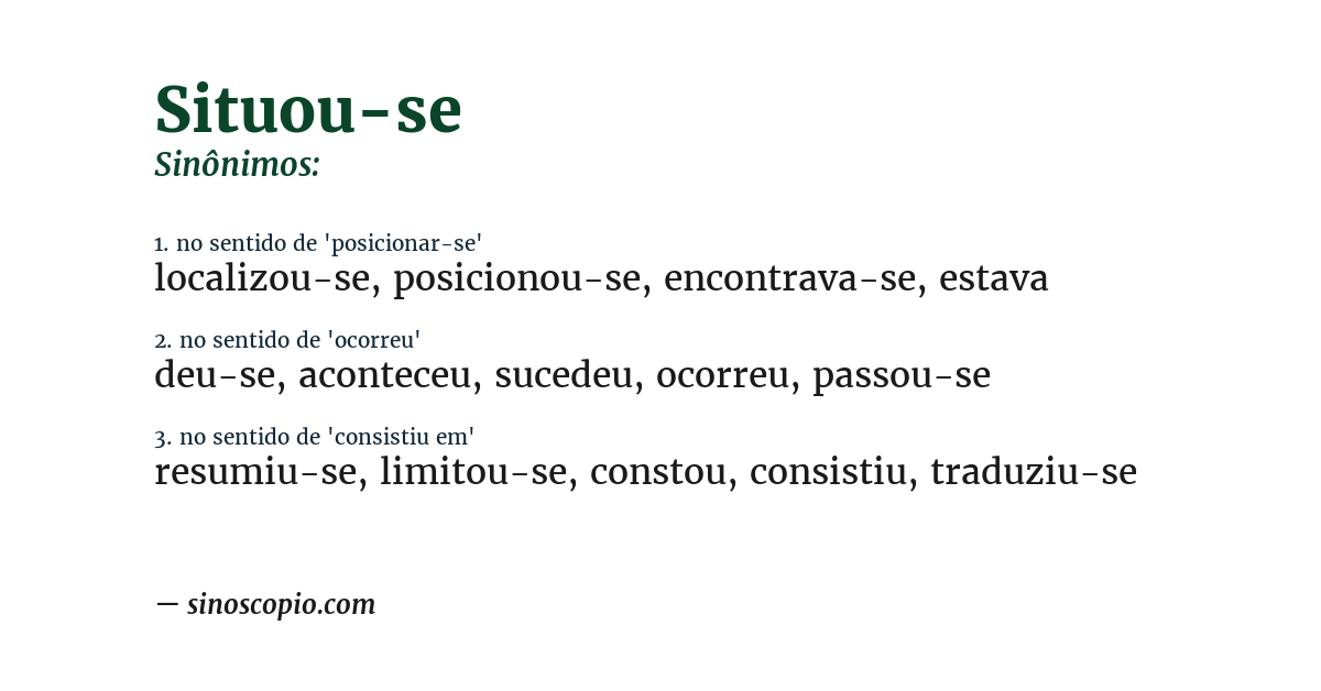 Sinônimo de situou-se