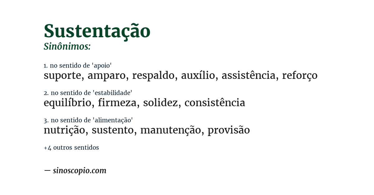 Sinônimo de sustentação