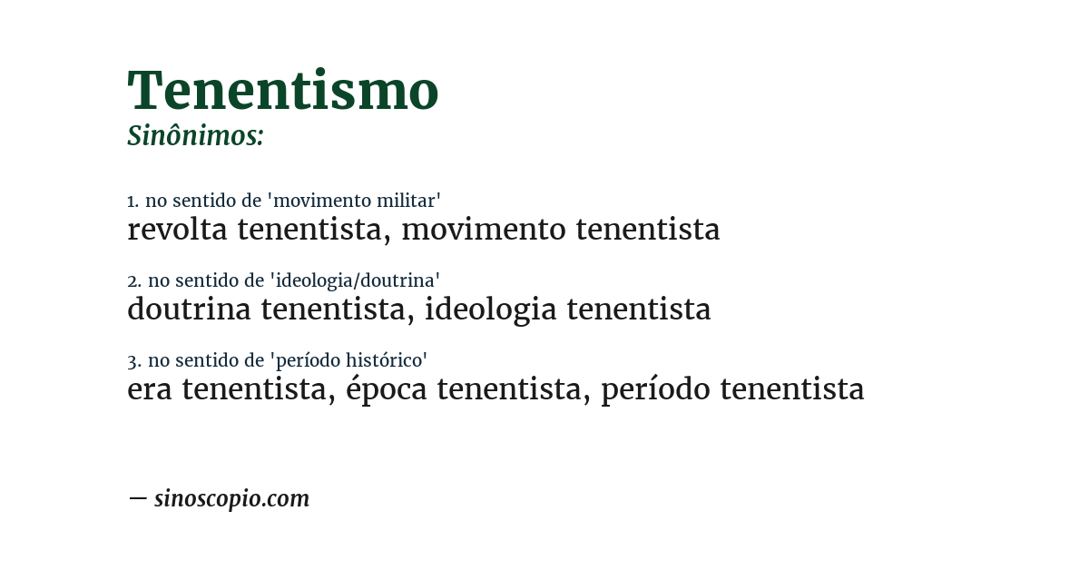 Sinônimo de tenentismo