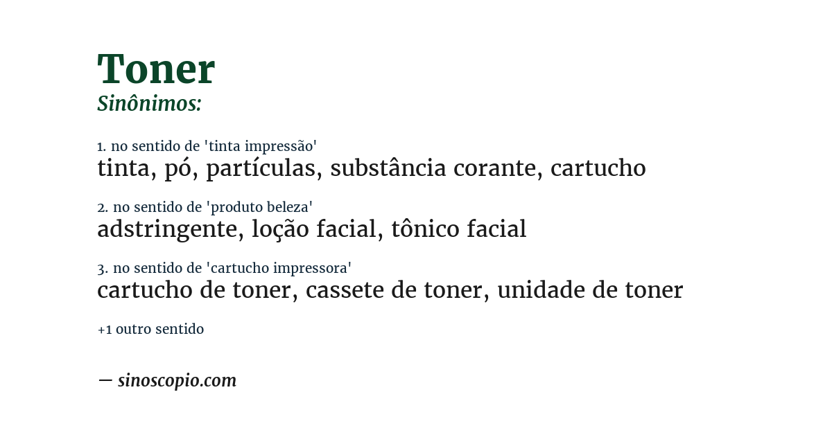 Sinônimo de toner