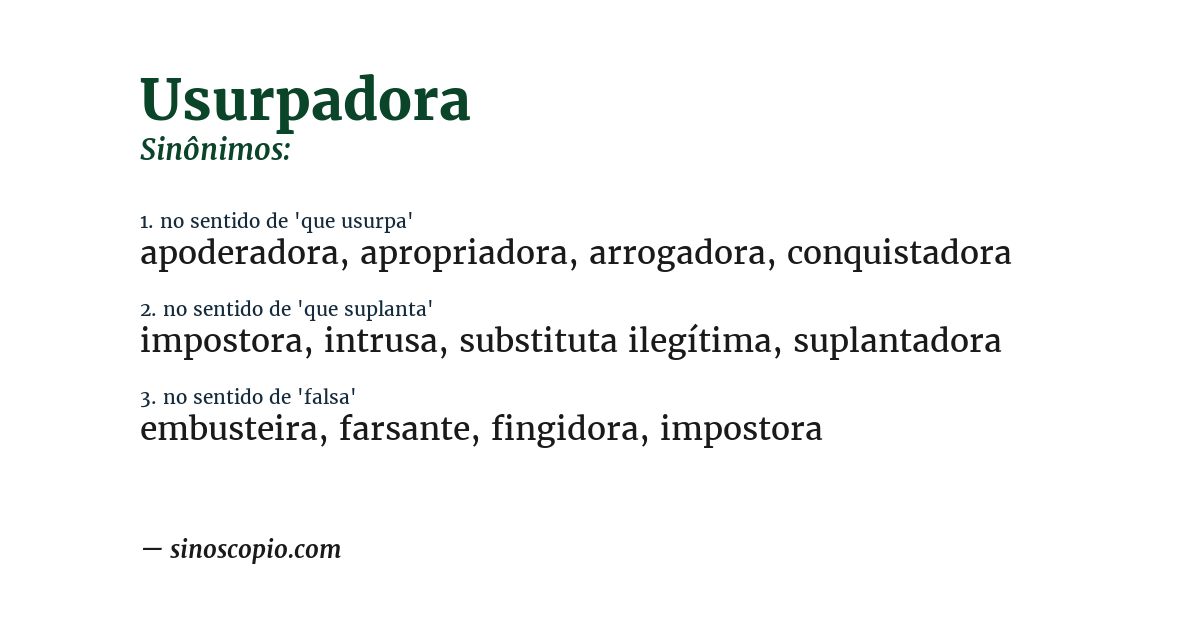 Sinônimo de usurpadora