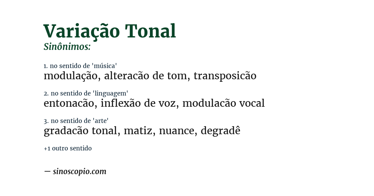 Sinônimo de variação tonal