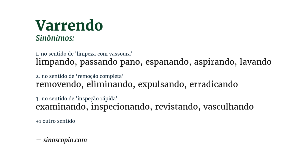 Sinônimo de varrendo