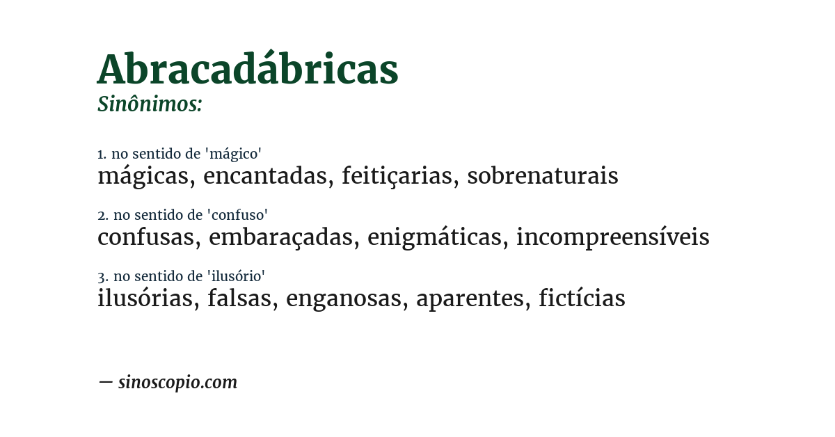 Sinônimo de abracadábricas