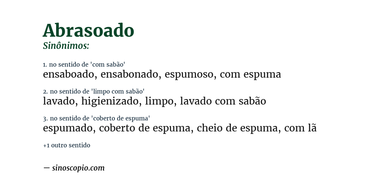 Sinônimo de abrasoado