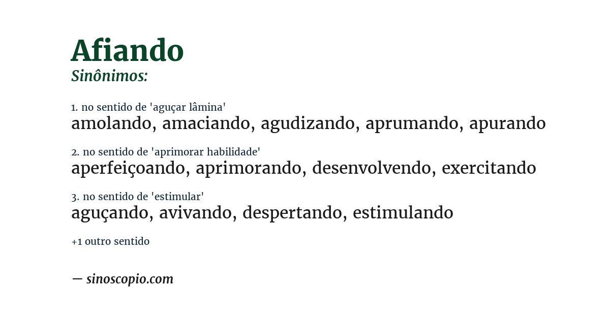 Sinônimo de afiando