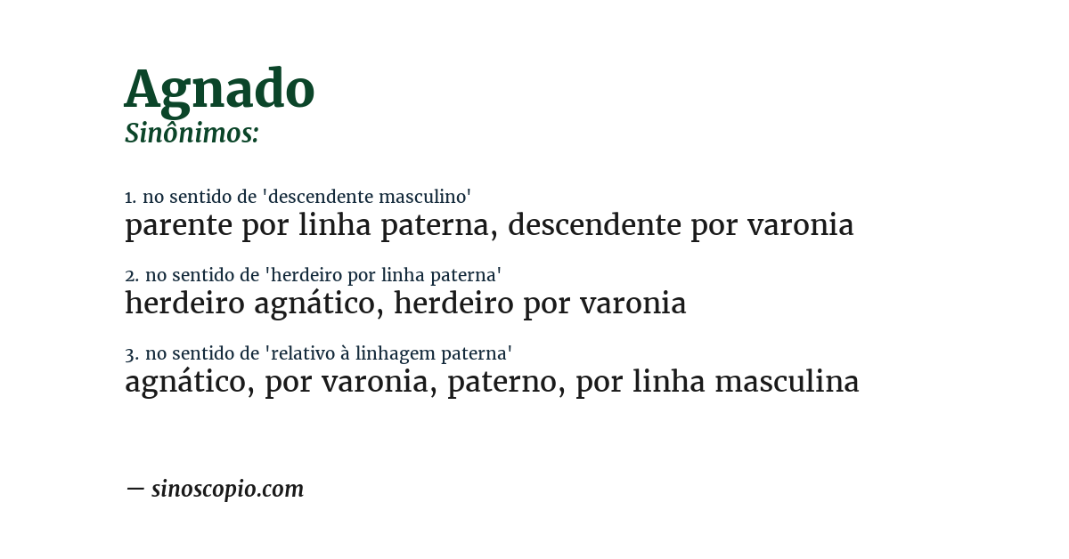 Sinônimo de agnado