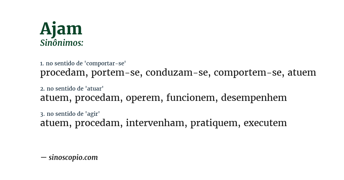 Sinônimo de ajam