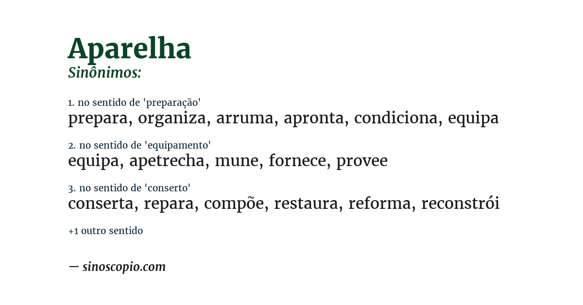 Sinônimo de aparelha