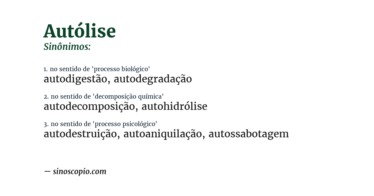 Sinônimo de autólise