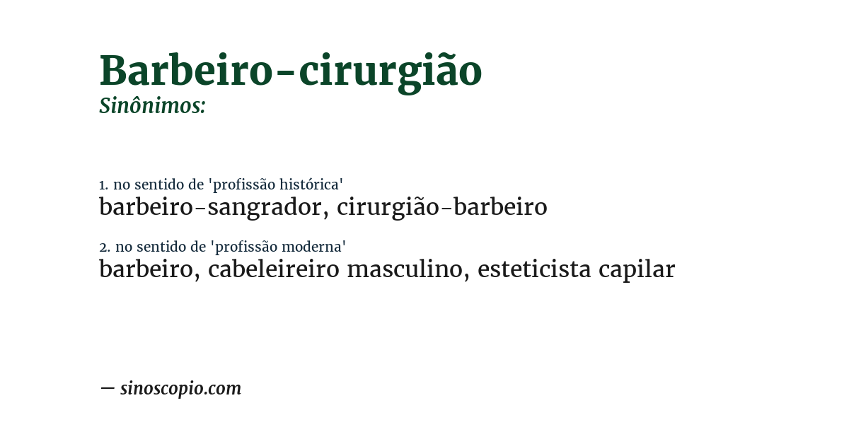 Sinônimo de barbeiro-cirurgião