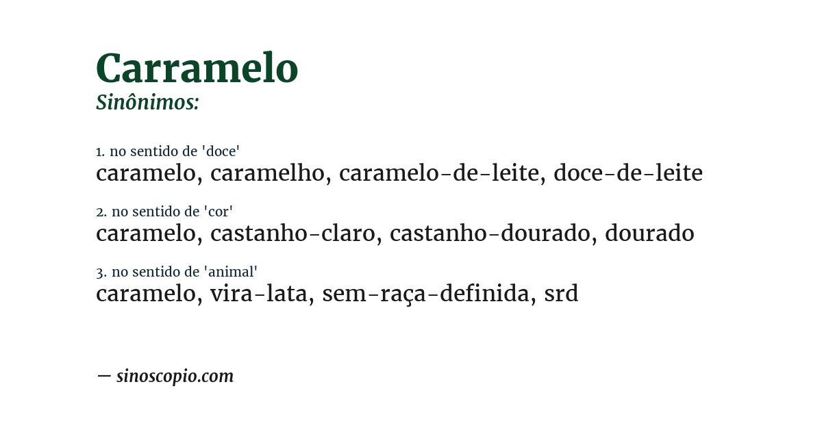Sinônimo de carramelo