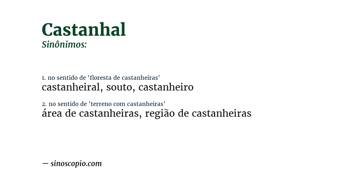 Sinônimo de castanhal