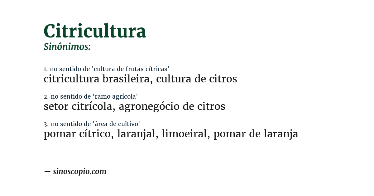 Sinônimo de citricultura