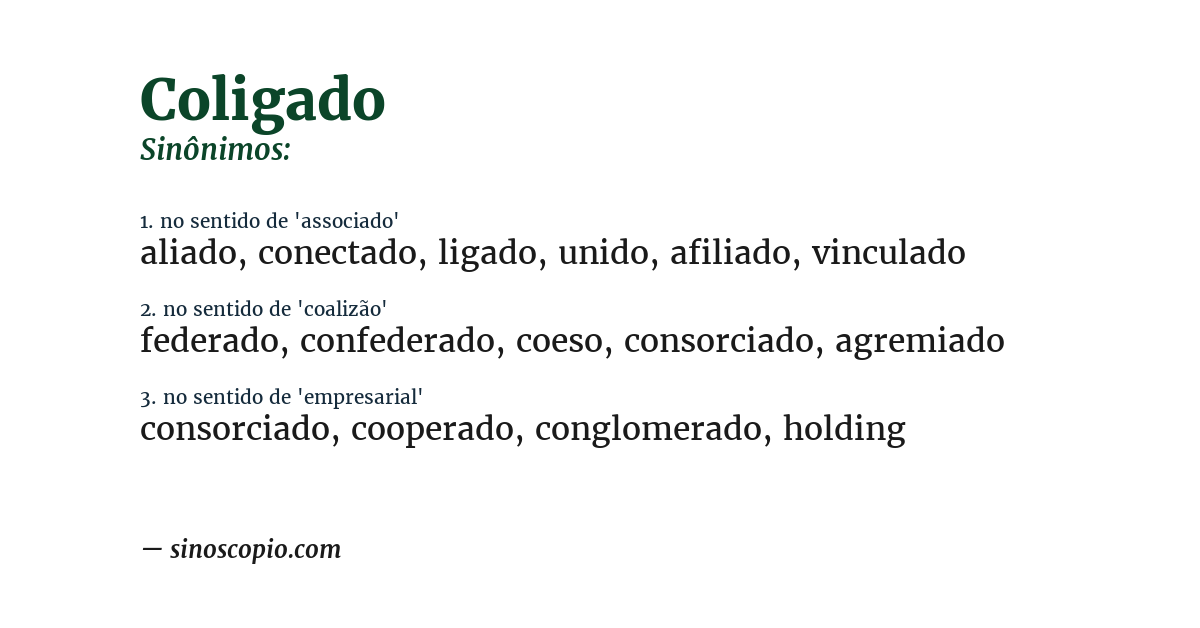 Sinônimo de coligado