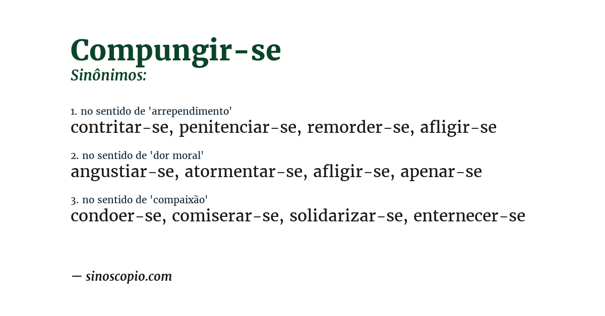 Sinônimo de compungir-se