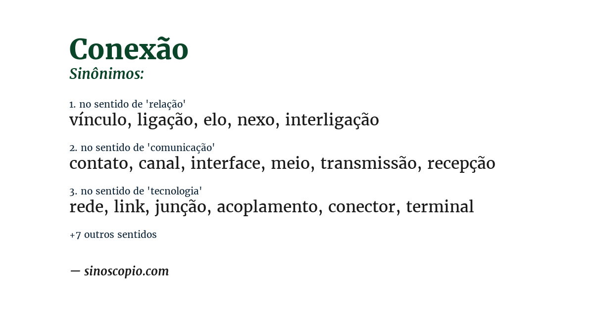 Sinônimo de conexão