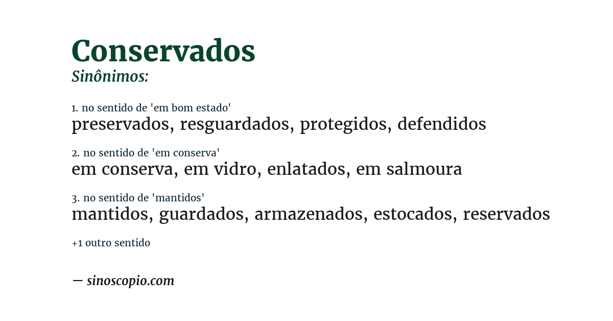 Sinônimo de conservados