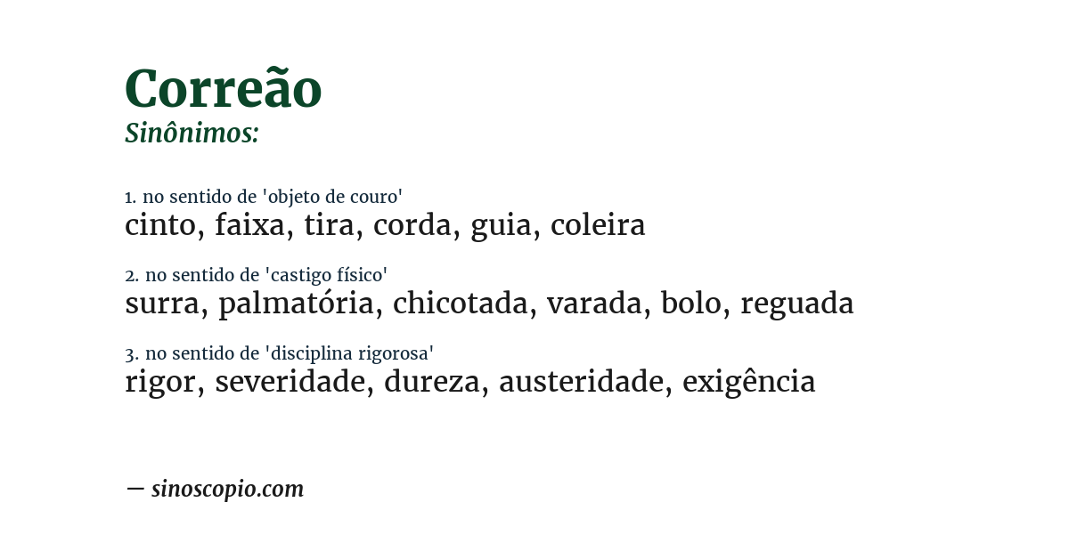 Sinônimo de correão