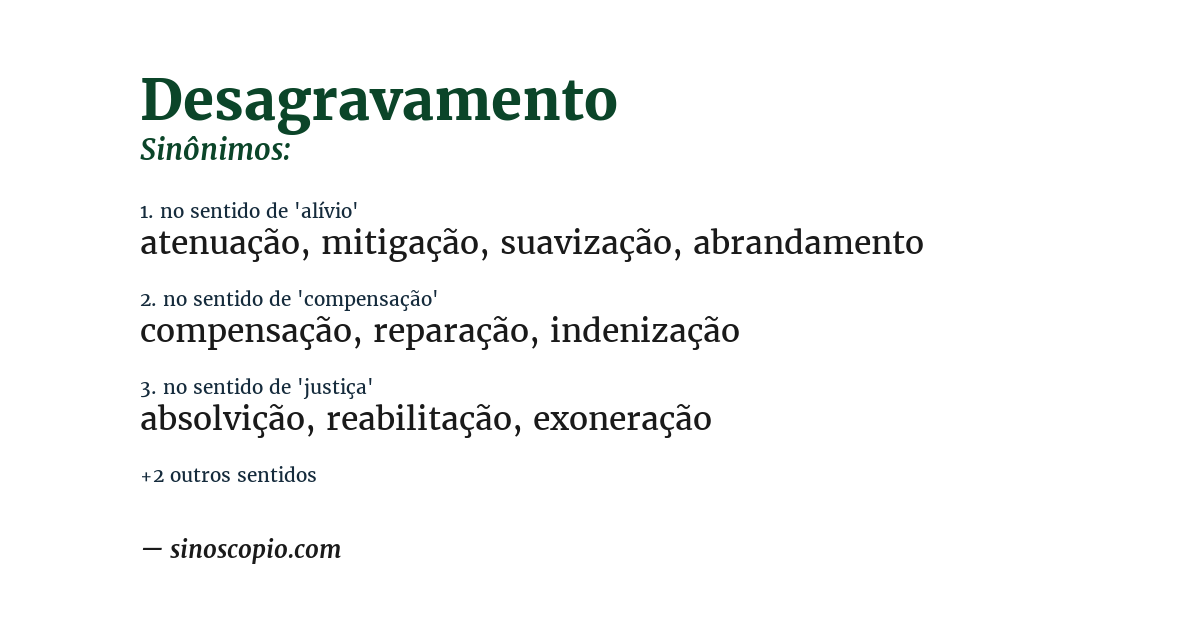 Sinônimo de desagravamento